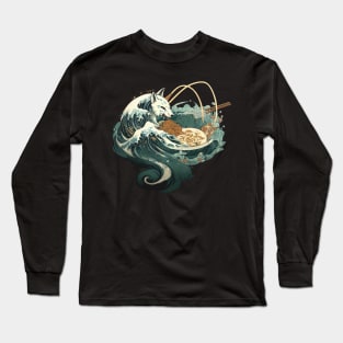 The Great Kitsune Wave - Ramen Noodles Long Sleeve T-Shirt